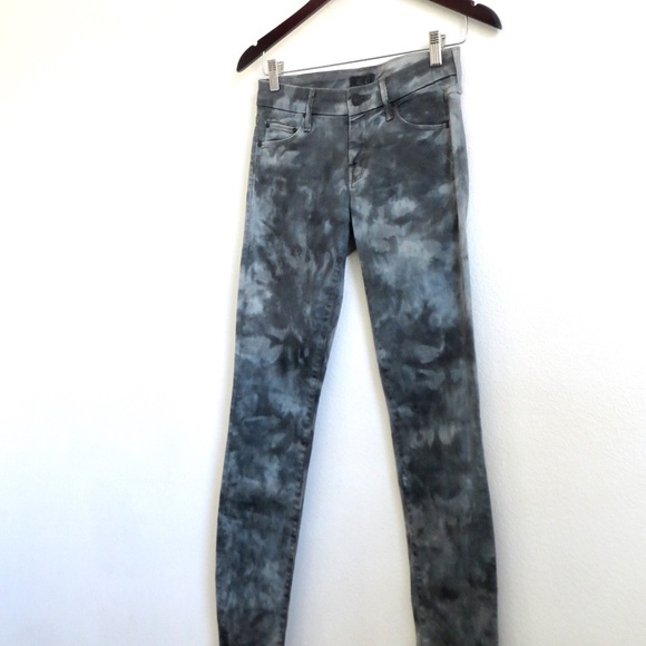 NEW! MOTHER Jeans The Looker Spontaneous Combustion Tie Dye Gray SZ 25 - Picture 5 of 12